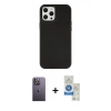 MARSİLYAN™- iPhone 12 Pro Max Kılıf Çekirdek Çizgi - Şeffaf Royal Nano Ekran Koruyucu + Neon Fosforlu Kamera Lens - BZ