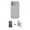 MARSİLYAN™- iPhone 12 Pro Max Kılıf Çekirdek Çizgi - Şeffaf Royal Nano Ekran Koruyucu + Neon Fosforlu Kamera Lens - BZ
