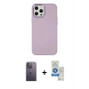 MARSİLYAN™- iPhone 12 Pro Max Kılıf Çekirdek Çizgi - Şeffaf Royal Nano Ekran Koruyucu + Neon Fosforlu Kamera Lens - BZ