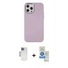 MARSİLYAN™- iPhone 12 Pro Max Kılıf Çekirdek Çizgi - Şeffaf Royal Nano Ekran Koruyucu + Shine Kamera Lens - LT