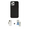 MARSİLYAN™- iPhone 12 Pro Max Kılıf Çekirdek Çizgi - Şeffaf Royal Nano Ekran Koruyucu + Shine Kamera Lens - GD