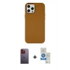 MARSİLYAN™- iPhone 12 Pro Max Kılıf Çekirdek Çizgi - Şeffaf Royal Nano Ekran Koruyucu + Neon Fosforlu Kamera Lens - TU
