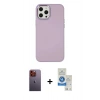 MARSİLYAN™- iPhone 12 Pro Max Kılıf Çekirdek Çizgi - Şeffaf Royal Nano Ekran Koruyucu + Neon Fosforlu Kamera Lens - TU