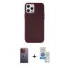 MARSİLYAN™- iPhone 12 Pro Max Kılıf Çekirdek Çizgi - Şeffaf Royal Nano Ekran Koruyucu + Neon Fosforlu Kamera Lens - TU