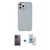 MARSİLYAN™- iPhone 12 Pro Max Kılıf Çekirdek Çizgi - Şeffaf Royal Nano Ekran Koruyucu + Neon Fosforlu Kamera Lens - TU
