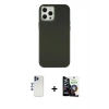 MARSİLYAN™- iPhone 12 Pro Max Kılıf Çekirdek Çizgi - Şeffaf Temperli Cam Ekran Koruyucu + Shine Kamera Lens - LT