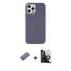 MARSİLYAN™- iPhone 12 Pro Max Kılıf Çekirdek Çizgi - Şeffaf Temperli Cam Ekran Koruyucu + Metal Kamera Lens Koruma Cam - GD