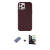 MARSİLYAN™- iPhone 12 Pro Max Kılıf Çekirdek Çizgi - Şeffaf Temperli Cam Ekran Koruyucu + Metal Kamera Lens Koruma Cam - GD