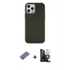 MARSİLYAN™- iPhone 12 Pro Max Kılıf Çekirdek Çizgi - Şeffaf Temperli Cam Ekran Koruyucu + Metal Kamera Lens Koruma Cam - GD