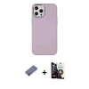 MARSİLYAN™- iPhone 12 Pro Max Kılıf Çekirdek Çizgi - Şeffaf Temperli Cam Ekran Koruyucu + Metal Kamera Lens Koruma Cam - GD