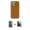 MARSİLYAN™- iPhone 12 Pro Max Kılıf Çekirdek Çizgi - Şeffaf Temperli Cam Ekran Koruyucu + Neon Fosforlu Kamera Lens - YL