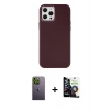 MARSİLYAN™- iPhone 12 Pro Max Kılıf Çekirdek Çizgi - Şeffaf Temperli Cam Ekran Koruyucu + Neon Fosforlu Kamera Lens - YL