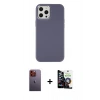 MARSİLYAN™- iPhone 12 Pro Max Kılıf Çekirdek Çizgi - Şeffaf Temperli Cam Ekran Koruyucu + Neon Fosforlu Kamera Lens - TU