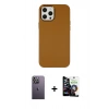 MARSİLYAN™- iPhone 12 Pro Max Kılıf Çekirdek Çizgi - Şeffaf Temperli Cam Ekran Koruyucu + Neon Fosforlu Kamera Lens - BZ