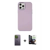 MARSİLYAN™- iPhone 12 Pro Max Kılıf Çekirdek Çizgi - Şeffaf Temperli Cam Ekran Koruyucu + Neon Fosforlu Kamera Lens - YL