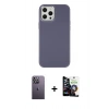 MARSİLYAN™- iPhone 12 Pro Max Kılıf Çekirdek Çizgi - Şeffaf Temperli Cam Ekran Koruyucu + Neon Fosforlu Kamera Lens - BZ
