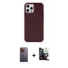 MARSİLYAN™- iPhone 12 Pro Max Kılıf Çekirdek Çizgi - Şeffaf Temperli Cam Ekran Koruyucu + Neon Fosforlu Kamera Lens - SI