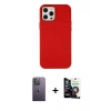 MARSİLYAN™- iPhone 12 Pro Max Kılıf Çekirdek Çizgi - Şeffaf Temperli Cam Ekran Koruyucu + Neon Fosforlu Kamera Lens - BZ