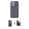 MARSİLYAN™- iPhone 12 Pro Max Kılıf Çekirdek Çizgi - Şeffaf Temperli Cam Ekran Koruyucu + Neon Fosforlu Kamera Lens - YL