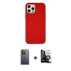 MARSİLYAN™- iPhone 12 Pro Max Kılıf Çekirdek Çizgi - Şeffaf Temperli Cam Ekran Koruyucu + Neon Fosforlu Kamera Lens - YL