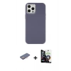 MARSİLYAN™- iPhone 12 Pro Max Kılıf Çekirdek Çizgi - Şeffaf Temperli Cam Ekran Koruyucu + Pembe Renkli Kamera Lens Koruma Cam