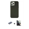 MARSİLYAN™- iPhone 12 Pro Max Kılıf Çekirdek Çizgi - Şeffaf Temperli Cam Ekran Koruyucu + Renkli Kamera Lens Koruma Cam - MI