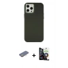 MARSİLYAN™- iPhone 12 Pro Max Kılıf Çekirdek Çizgi - Şeffaf Temperli Cam Ekran Koruyucu + Renkli Kamera Lens Koruma Cam - SI