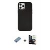 MARSİLYAN™- iPhone 12 Pro Max Kılıf Çekirdek Çizgi - Şeffaf Temperli Cam Ekran Koruyucu + Shine Kamera Lens Koruma Cam - GI