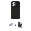 MARSİLYAN™- iPhone 12 Pro Max Kılıf Çekirdek Çizgi - Şeffaf Temperli Cam Ekran Koruyucu + Shine Kamera Lens Koruma Cam - MI