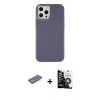 MARSİLYAN™- iPhone 12 Pro Max Kılıf Çekirdek Çizgi - Şeffaf Temperli Cam Ekran Koruyucu + Renkli Kamera Lens Koruma Cam - YL