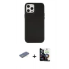 MARSİLYAN™- iPhone 12 Pro Max Kılıf Çekirdek Çizgi - Şeffaf Temperli Cam Ekran Koruyucu + Renkli Kamera Lens Koruma Cam - YL