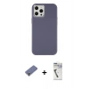 MARSİLYAN™- iPhone 12 Pro Max Kılıf Çekirdek Çizgi - Şeffaf Uv Polymer Nano Ekran Koruyucu + Metal Kamera Lens Koruma Cam - GD
