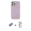 MARSİLYAN™- iPhone 12 Pro Max Kılıf Çekirdek Çizgi - Şeffaf Uv Polymer Nano Ekran Koruyucu + Metal Kamera Lens Koruma Cam - GD