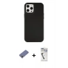 MARSİLYAN™- iPhone 12 Pro Max Kılıf Çekirdek Çizgi - Şeffaf Uv Polymer Nano Ekran Koruyucu + Metal Kamera Lens Koruma Cam - GD