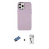 MARSİLYAN™- iPhone 12 Pro Max Kılıf Çekirdek Çizgi - Şeffaf Uv Polymer Nano Ekran Koruyucu + Gold Shine Kamera Lens Koruma Cam