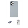 MARSİLYAN™- iPhone 12 Pro Max Kılıf Çekirdek Çizgi - Şeffaf Uv Polymer Nano Ekran Koruyucu + Renkli Kamera Lens Koruma Cam - MI