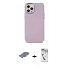 MARSİLYAN™- iPhone 12 Pro Max Kılıf Çekirdek Çizgi - Şeffaf Uv Polymer Nano Ekran Koruyucu + Renkli Kamera Lens Koruma Cam - MI