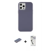 MARSİLYAN™- iPhone 12 Pro Max Kılıf Çekirdek Çizgi - Şeffaf Uv Polymer Nano Ekran Koruyucu + Renkli Kamera Lens Koruma Cam - MI