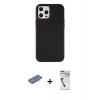 MARSİLYAN™- iPhone 12 Pro Max Kılıf Çekirdek Çizgi - Şeffaf Uv Polymer Nano Ekran Koruyucu + Renkli Kamera Lens Koruma Cam - MI