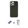 MARSİLYAN™- iPhone 12 Pro Max Kılıf Çekirdek Çizgi - Şeffaf Uv Polymer Nano Ekran Koruyucu + Metal Kamera Lens Koruma Cam - GD
