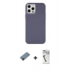 MARSİLYAN™- iPhone 12 Pro Max Kılıf Çekirdek Çizgi - Şeffaf Uv Polymer Nano Ekran Koruyucu + Metal Kamera Lens Koruma Cam - KI