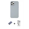 MARSİLYAN™- iPhone 12 Pro Max Kılıf Çekirdek Çizgi - Şeffaf Uv Polymer Nano Ekran Koruyucu + Metal Kamera Lens Koruma Cam - GD