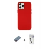 MARSİLYAN™- iPhone 12 Pro Max Kılıf Çekirdek Çizgi - Şeffaf Uv Polymer Nano Ekran Koruyucu + Metal Kamera Lens Koruma Cam - KI