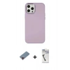 MARSİLYAN™- iPhone 12 Pro Max Kılıf Çekirdek Çizgi - Şeffaf Uv Polymer Nano Ekran Koruyucu + Metal Kamera Lens Koruma Cam - KI
