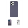 MARSİLYAN™- iPhone 12 Pro Max Kılıf Çekirdek Çizgi - Şeffaf Uv Polymer Nano Ekran Koruyucu + Neon Fosforlu Kamera Lens - MI