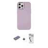 MARSİLYAN™- iPhone 12 Pro Max Kılıf Çekirdek Çizgi - Şeffaf Uv Polymer Nano Ekran Koruyucu + Renkli Kamera Lens Koruma Cam - SI