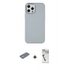 MARSİLYAN™- iPhone 12 Pro Max Kılıf Çekirdek Çizgi - Şeffaf Uv Polymer Nano Ekran Koruyucu + Renkli Kamera Lens Koruma Cam - SI
