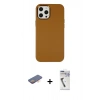 MARSİLYAN™- iPhone 12 Pro Max Kılıf Çekirdek Çizgi - Şeffaf Uv Polymer Nano Ekran Koruyucu + Renkli Kamera Lens Koruma Cam - TU