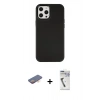 MARSİLYAN™- iPhone 12 Pro Max Kılıf Çekirdek Çizgi - Şeffaf Uv Polymer Nano Ekran Koruyucu + Renkli Kamera Lens Koruma Cam - TU