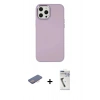 MARSİLYAN™- iPhone 12 Pro Max Kılıf Çekirdek Çizgi - Şeffaf Uv Polymer Nano Ekran Koruyucu + Renkli Kamera Lens Koruma Cam - PE